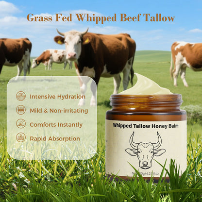Organic Grass Fed Beef Tallow Moisturizer 4.23oz Hydrating Cream for Dry Sensitive Skin