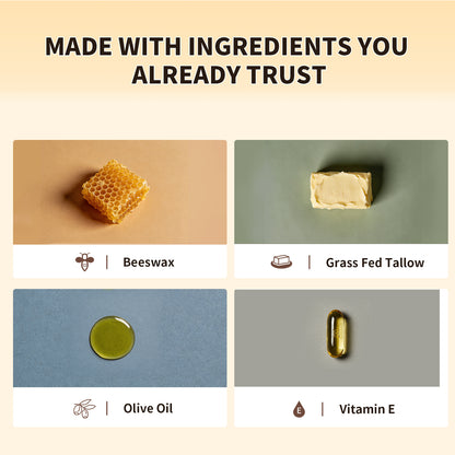 Organic Grass Fed Beef Tallow Moisturizer 4.23oz Unscented and Lavender | Hydrating Cream for Dry Sensitive Skin