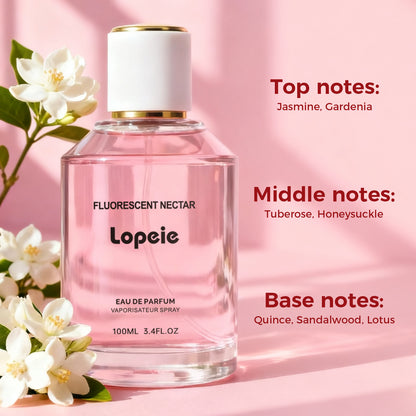 Lopeie Fluorescent Nectar Eau de Parfum 3.4FL.OZ | Feminine Jasmine Gardenia Sandalwood Fragrance